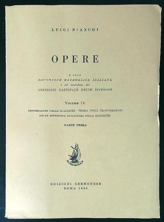 Opere vol. IV - Luigi Bianchi - copertina
