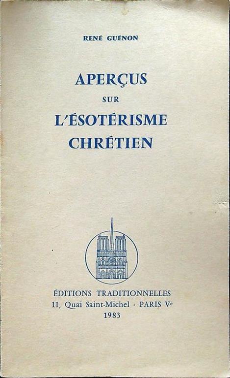 Apercus sur l'esoterisme chretien - René Guénon - copertina