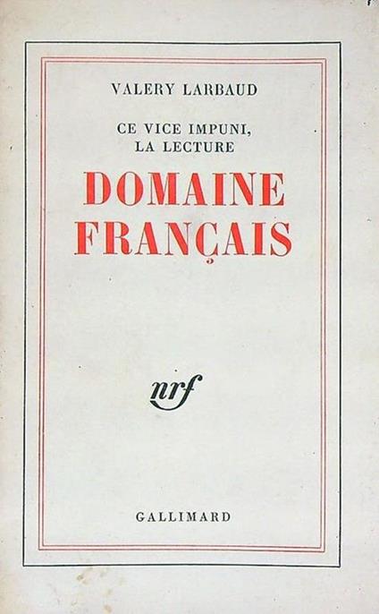 Ce vice impuni, la lecture. Domaine anglais - Valéry Larbaud - copertina