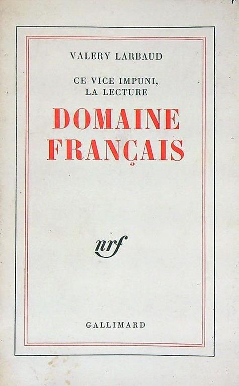 Ce vice impuni, la lecture. Domaine anglais - Valéry Larbaud - copertina