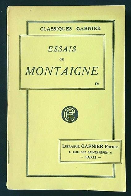 Essais de Montaigne IV - copertina