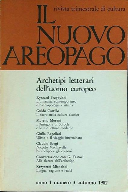 Il nuovo areopago anno 1 numero 3 autunno 1982 - copertina