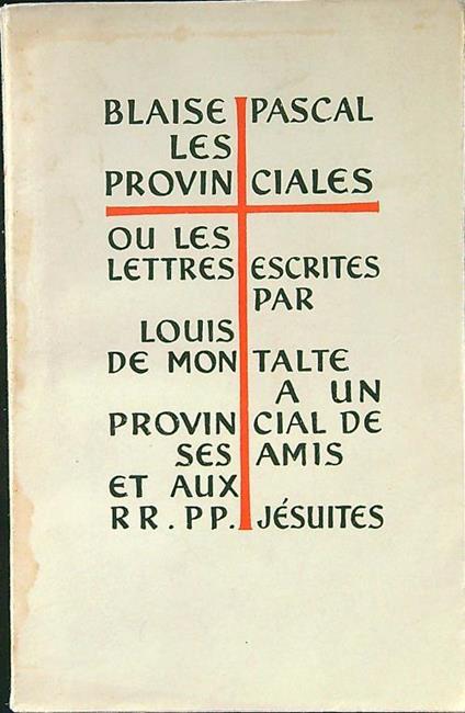 Les Provinciales tome I - Blaise Pascal - copertina