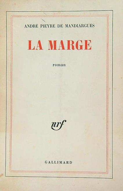 La Marge - André Pieyre de Mandiargues - copertina