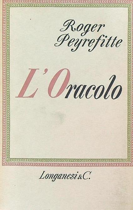 L' oracolo - Roger Peyrefitte - copertina