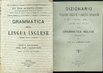 Grammatica della lingua inglese e dizionario 2vv - Alberto Cuneo - copertina