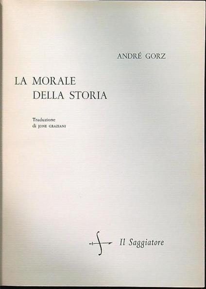 La morale della storia - André Gorz - copertina