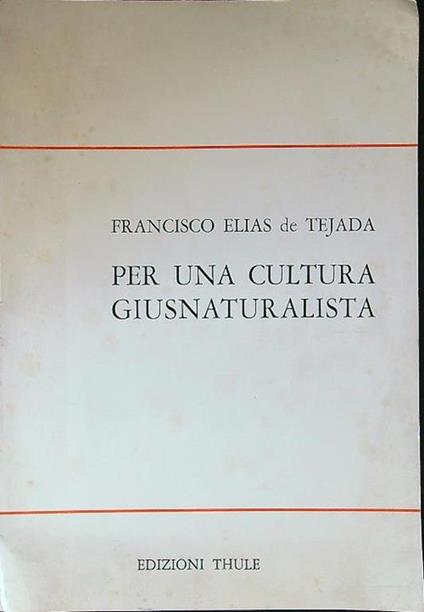 Per una cultura giusnaturalista - copertina