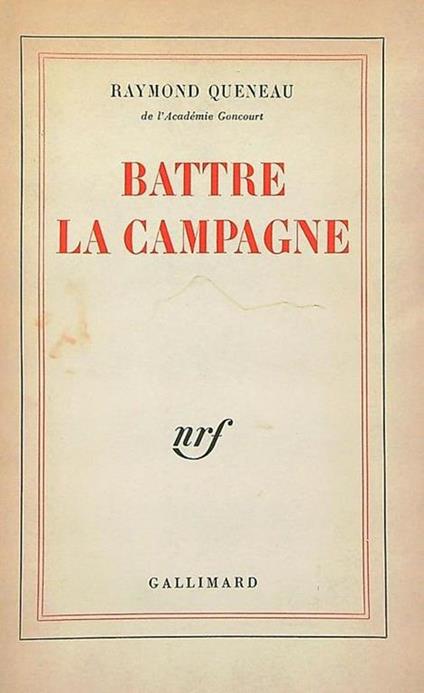 Battre la campagne - Raymond Queneau - copertina