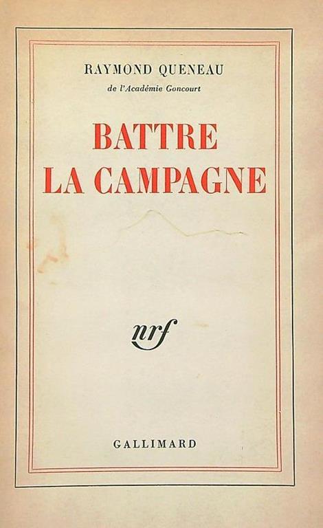 Battre la campagne - Raymond Queneau - copertina