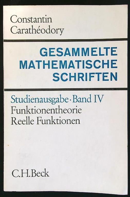 Gesammelte Mathematische Schriften Band IV - copertina