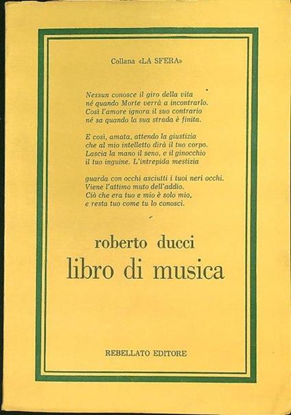 Libro di musica - Roberto Ducci - copertina