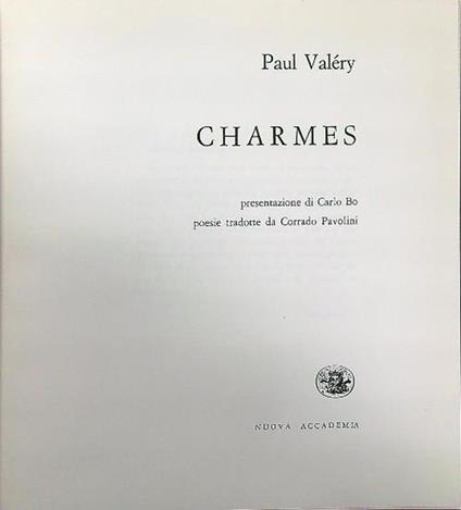 Charmes - Paul Valéry - copertina