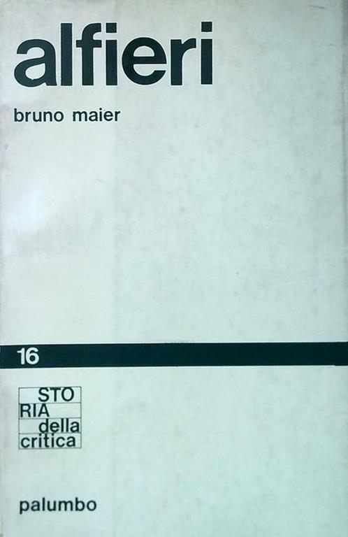 Alfieri - Bruno Maier - copertina