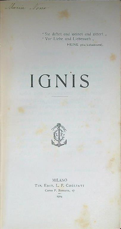Ignis - copertina
