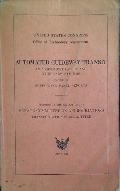 Automated guideway transit - copertina