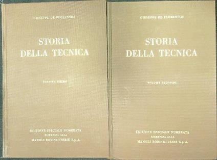 Storia della tecnica 2vv - Giuseppe De Florentiis - copertina