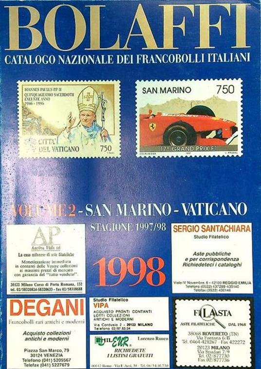 Bolaffi catalogo nazionale dei francobolli italiani 2/1998 - Libro Usato -  Bolaffi - | IBS