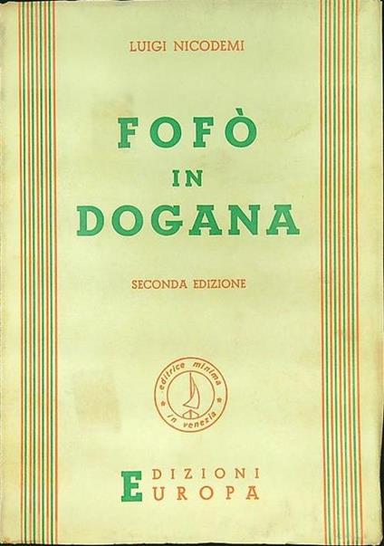 Fofò in dogana - Luigi Nicodemi - copertina