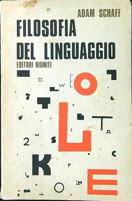 Filosofia del linguaggio - Adam Schaff - copertina