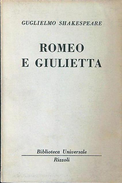 Romeo e Giulietta - William Shakespeare - copertina