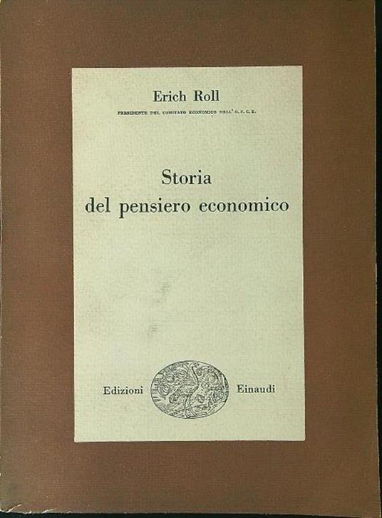 Storia del pensiero economico - Erich Roll - copertina