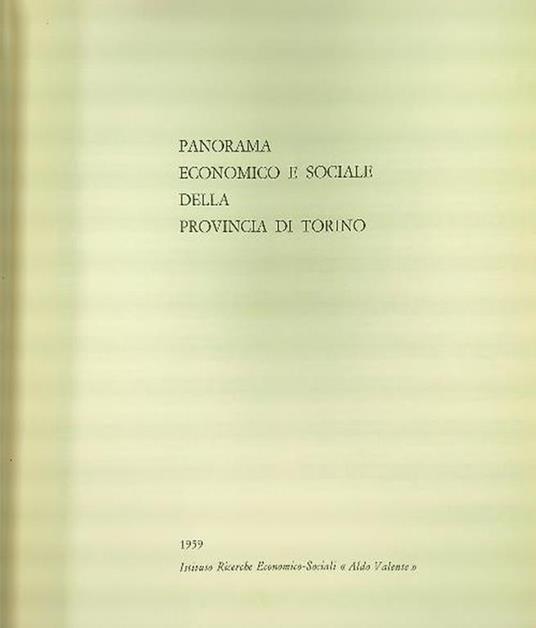 Panorama economico e sociale della Provincia di Torino - copertina