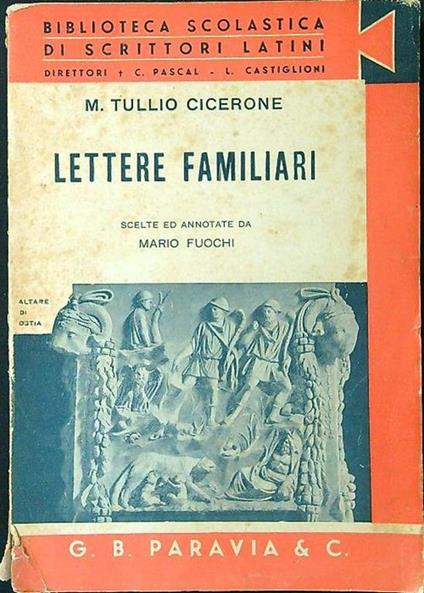 Lettere familiari - M. Tullio Cicerone - copertina