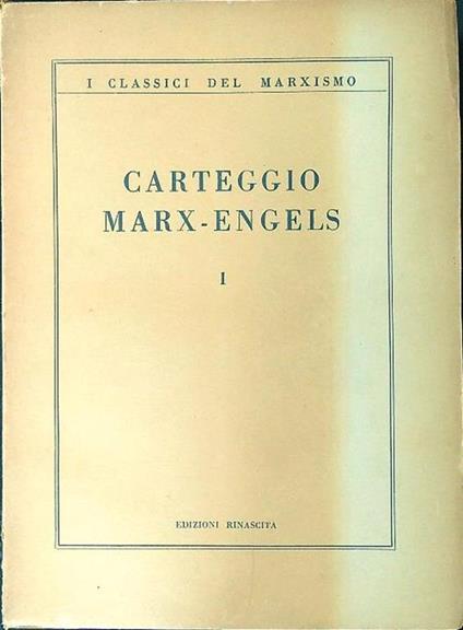 Carteggio Marx-Engels I - copertina