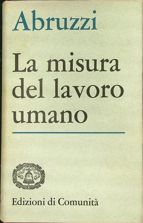 La misura del lavoro umano - copertina