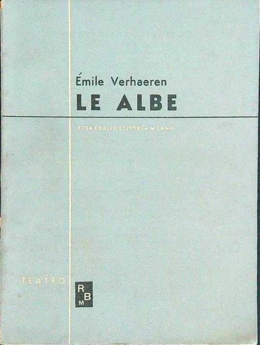 Le albe - Emile Verhaeren - copertina