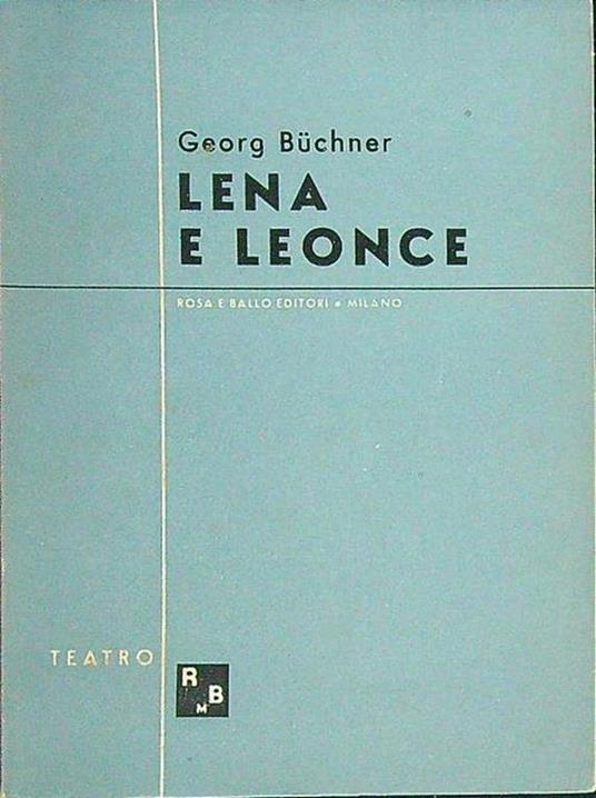 Lena e Leonce - Georg Buchner - copertina