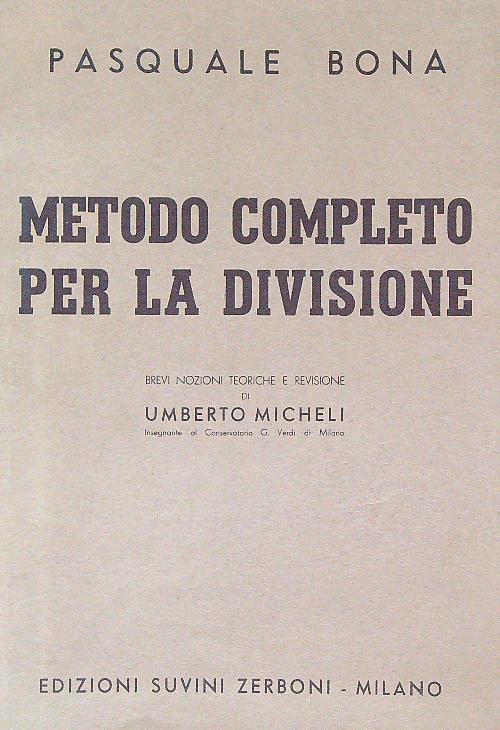 Metodo completo per la divisione - Pasquale Bona - copertina