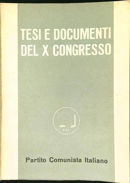 Tesi e documenti del X Congresso - copertina