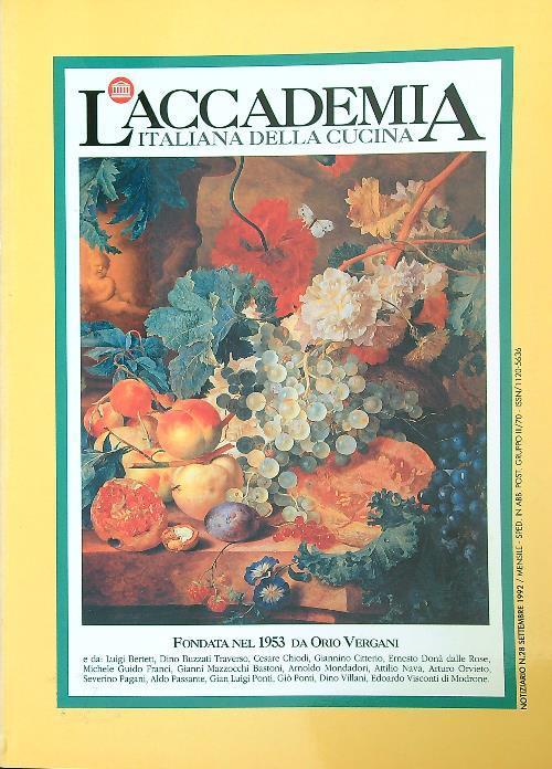 accademia italiana della cucina 28/settembre 1992 - copertina