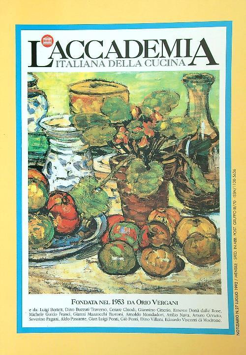 accademia italiana della cucina 27/luglio 1992 - copertina