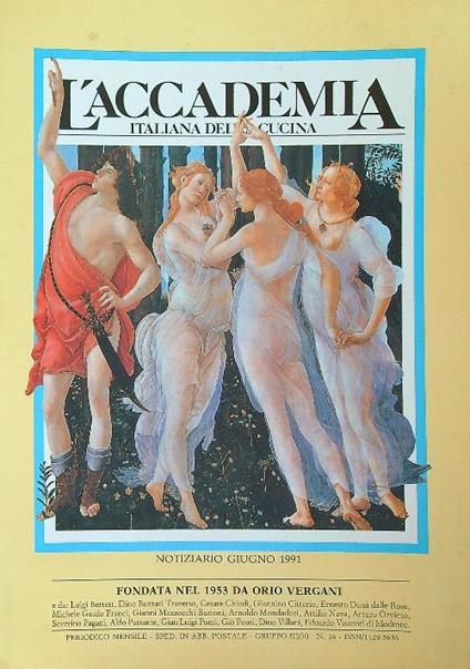 accademia italiana della cucina 16/giugno 1991 - copertina