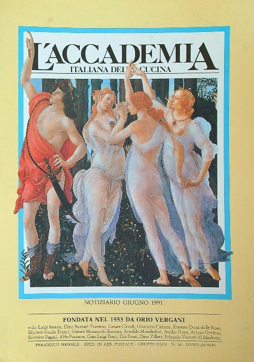 accademia italiana della cucina 16/giugno 1991 - copertina