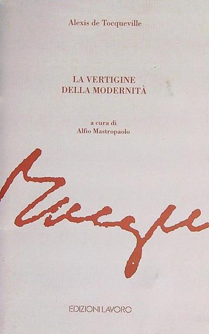 vertigine della modernità - Alexis de Tocqueville - copertina