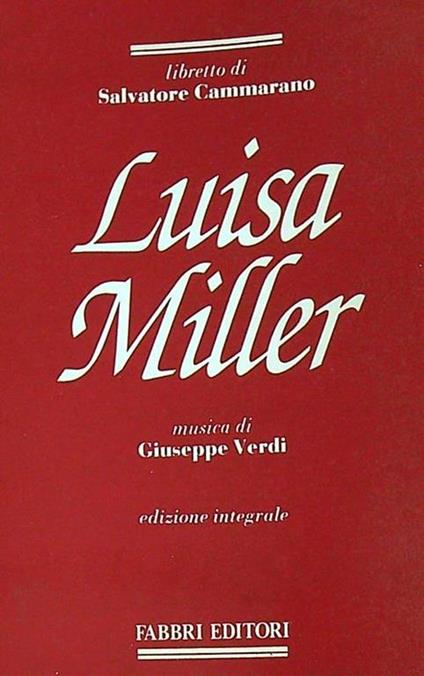 Luisa Miller - Giuseppe Verdi - copertina