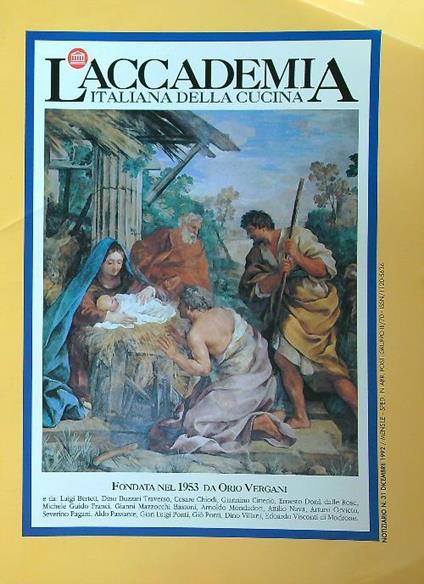 accademia italiana della cucina 31/dicembre 1992 - copertina