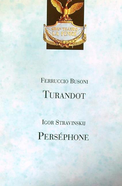 Turandot Persephone - Ferruccio Busoni - copertina