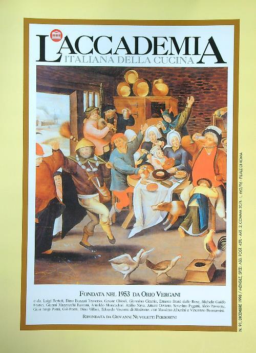 accademia italiana della cucina 91/dicembre 1998 - copertina