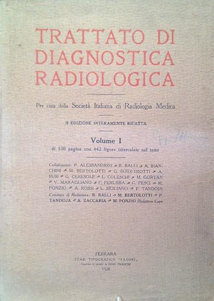 Trattato di Diagnostica Radiologica. 2 Volumi - copertina