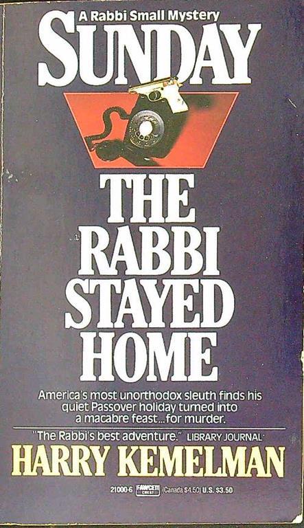 Sunday the rabbi stayed home - Harry Kemelman - copertina