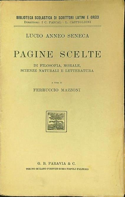 Pagine scelte, - Lucio Anneo Seneca - copertina