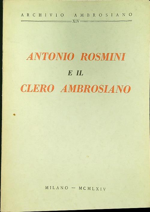 Antonio Rosmini e il clero ambrosiano vol. 2 - Gianfranco Radice - copertina