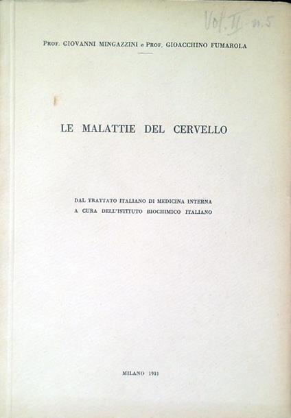 malattie del cervello - Giovanni Mazzini - copertina