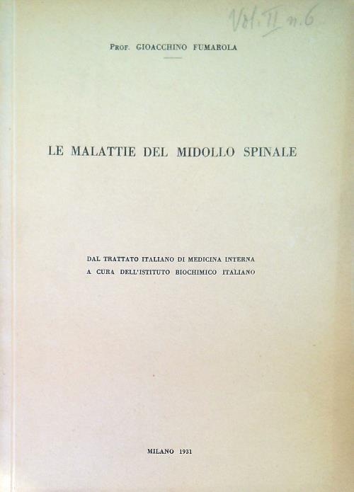 malattie del midollo spinale - Gioacchino Fumarola - copertina