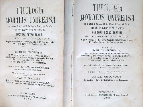 Theologia moralis universa 2 VV - Pietro Savini - copertina